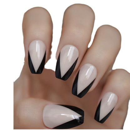 Geometrisch gemusterte Press-On-Nail-Set  1791803987
