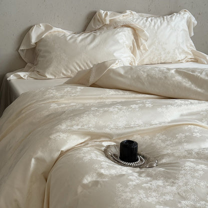 Luxuriöser Rüsch-Jacquard-Satin-Bettbezugset
