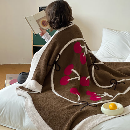 Übergroße Chenille Jacquard-Decke mit cartoonhaftem Welpenmotiv
