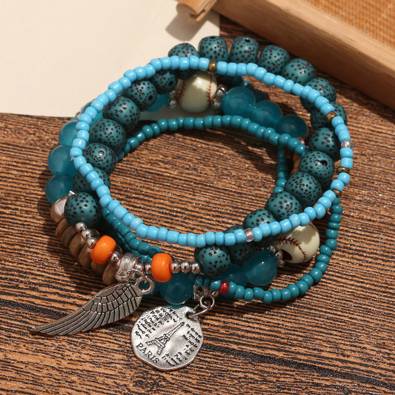 Bohemian Schicht Perlen Charme Armband Brehn