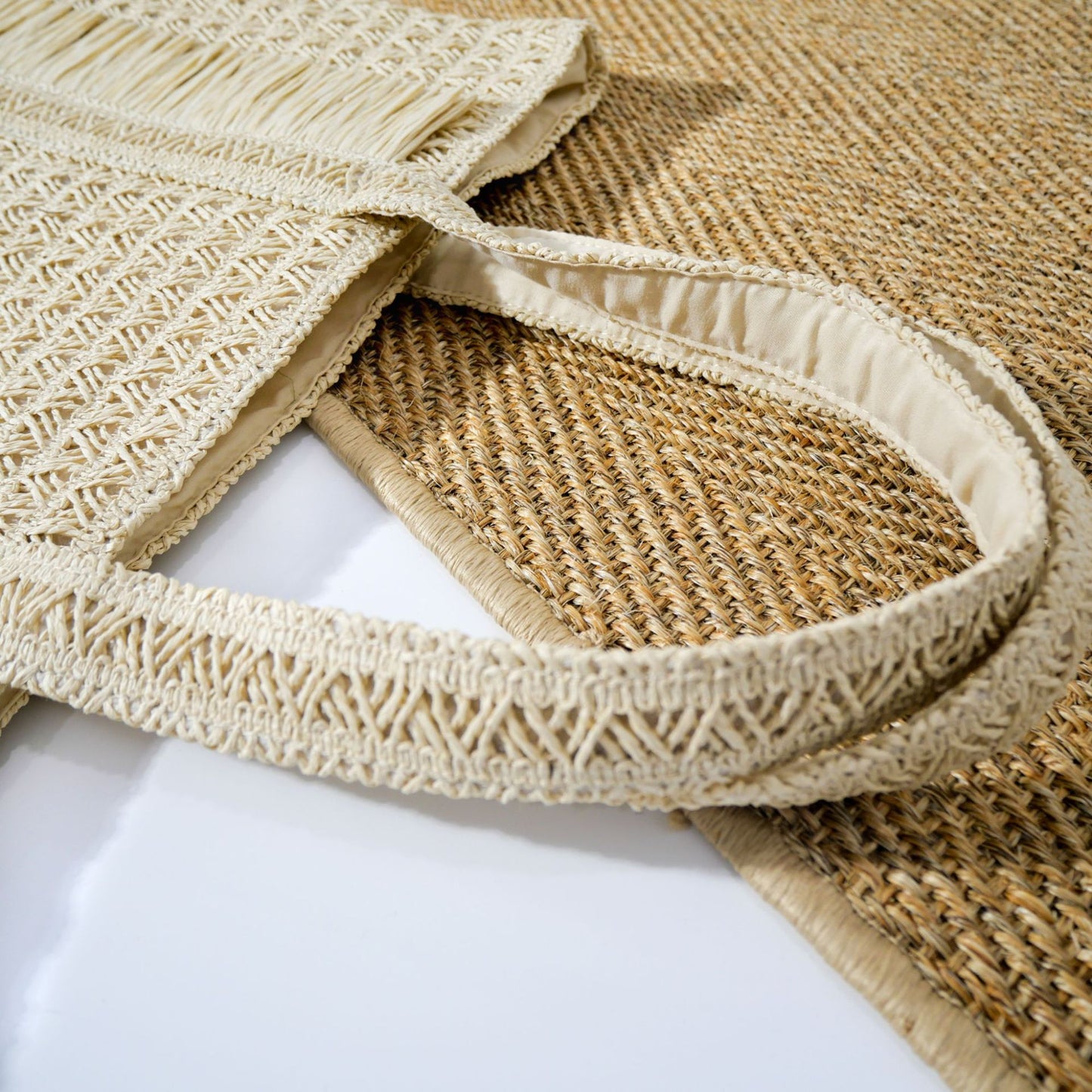 Große Bast-Tasche Im Natürlichen Stil Brehn