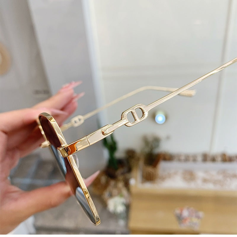 Damen geometrische Oversized-Sonnenbrille Brehn