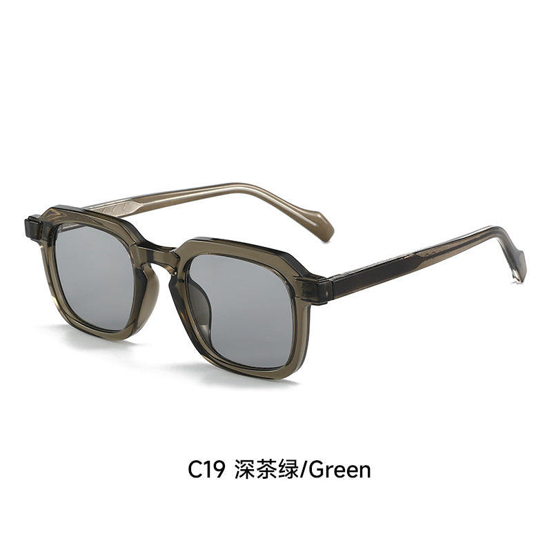 Damen moderne, geometrische Sonnenbrille mit stilvollem, robustem Rahmen Brehn