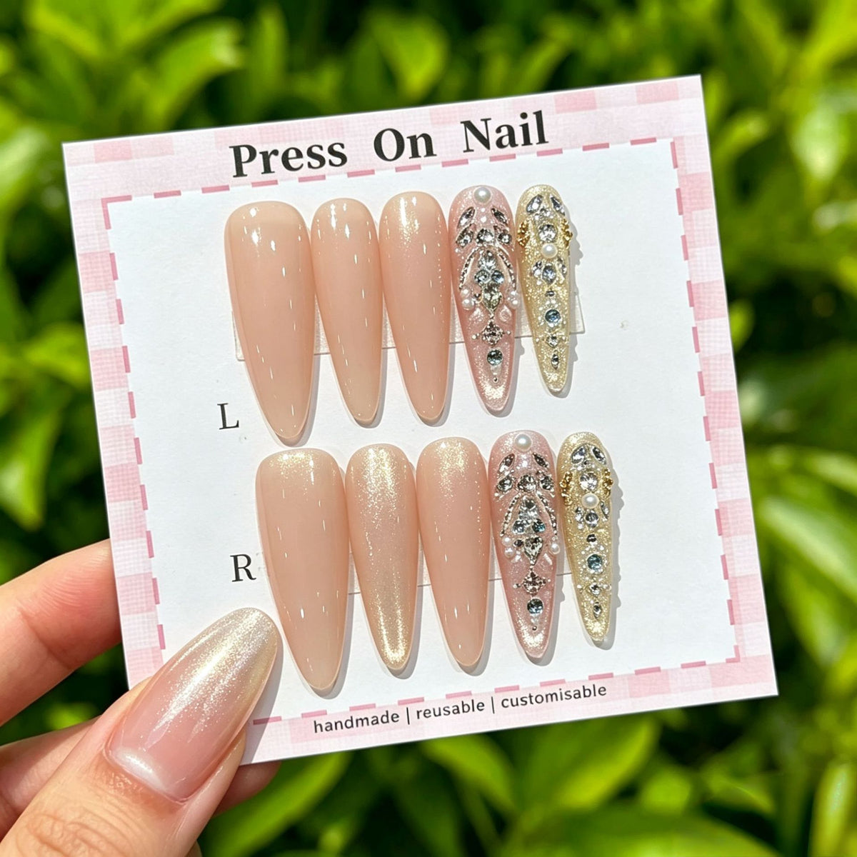 Anpassbare Ombre Press-On Nägel