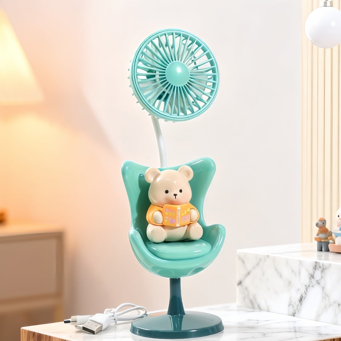 Frauen Tragbarer Mini Ventilator mit lustigem Bären Design Brehn