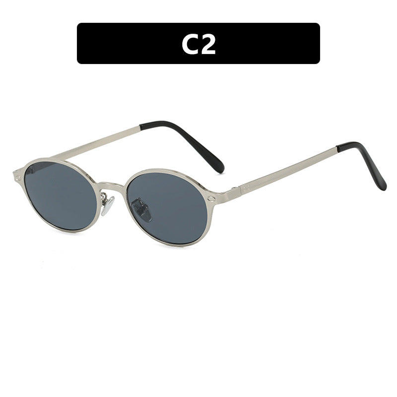 Damen runde Brille mit filigranem Metallrahmen und bequemen Nasenpads Brehn