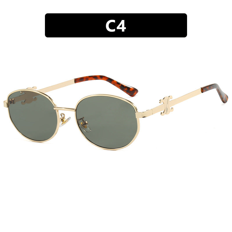 Damen stilvolle Designer Sonnenbrille mit elegantem Metallrahmen Brehn
