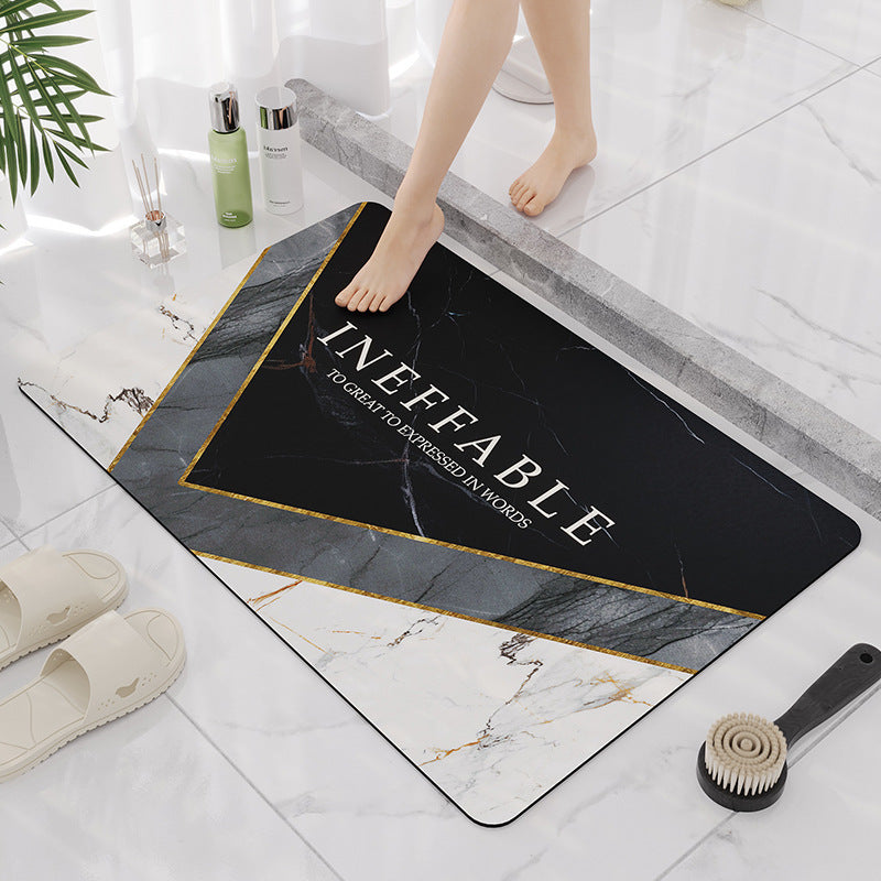 Elegante Marmor Design Badezimmermatte Brehn