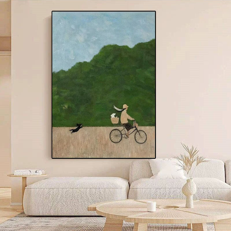 Künstlerische Fahrrad-Szene Wandkunst