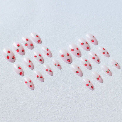Erdbeer-Themen-Acryl-Nagelkunst-Set