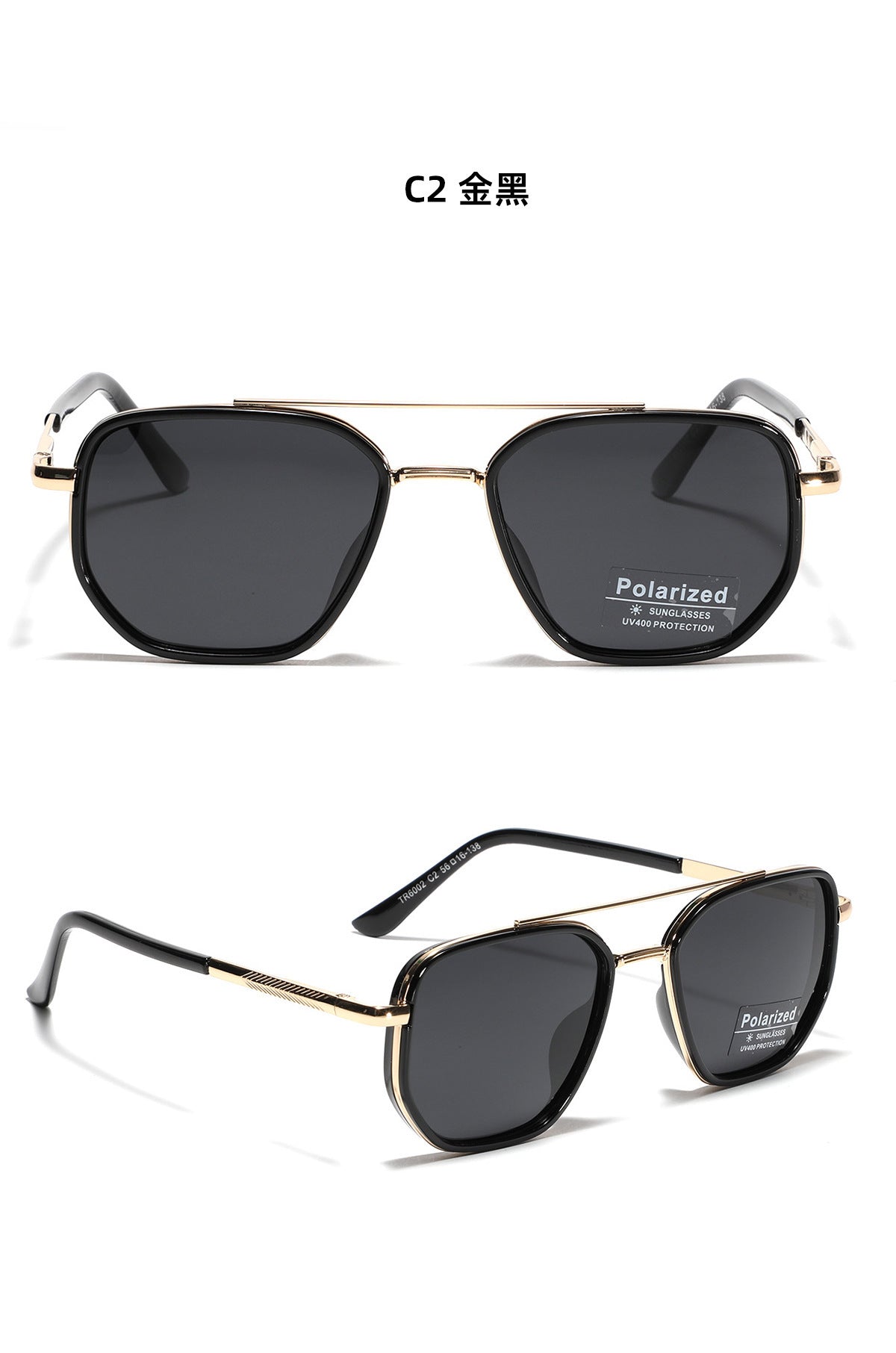 Damen Quadratische Sonnenbrille mit polarisierten Gläsern und elegantem Metallrahmen Brehn