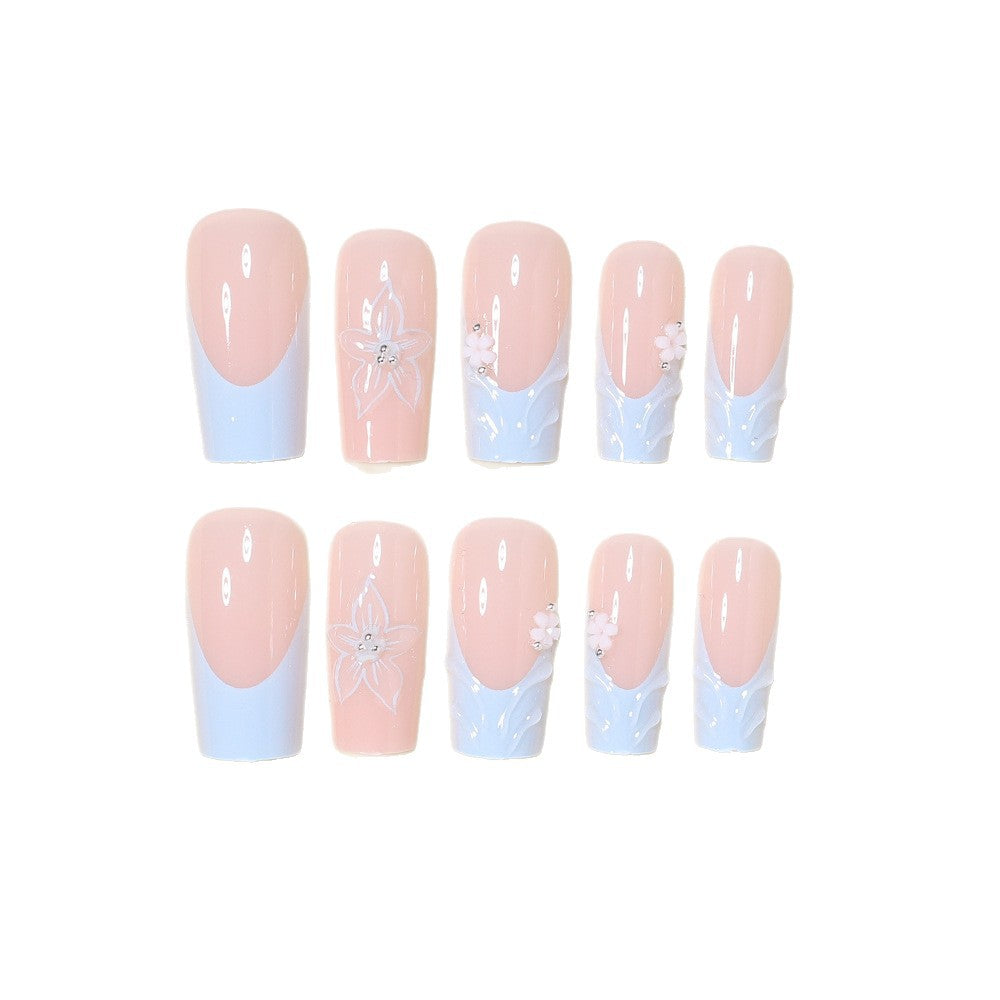 3D Floral Decorative Press-On Nail Art Brehn