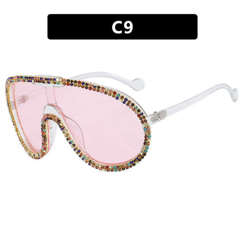 Damen extravagante Sonnenbrille mit funkelndem Rahmen Brehn