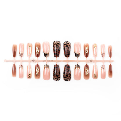 Animal Print Press-On Nail Art Set Brehn