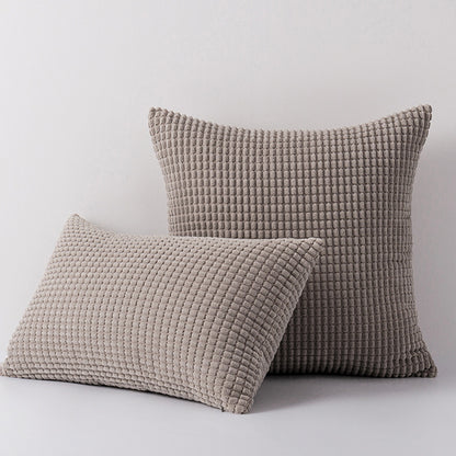Plüsch Waffelraster Chenille Sofa Akzent Kissen Duo mit abnehmbaren Reißverschlussbezügen