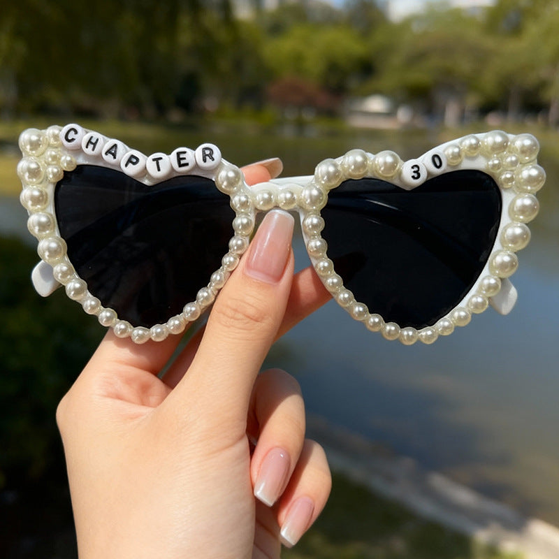 Perlenakzentierte Herzförmige Sonnenbrille Brehn