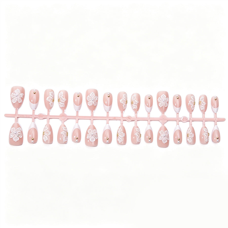 Handgemachtes Floral Design Press-On Nail Set Brehn