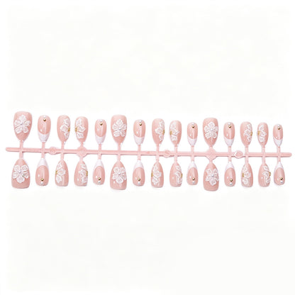 Handgemachtes Floral Design Press-On Nail Set Brehn