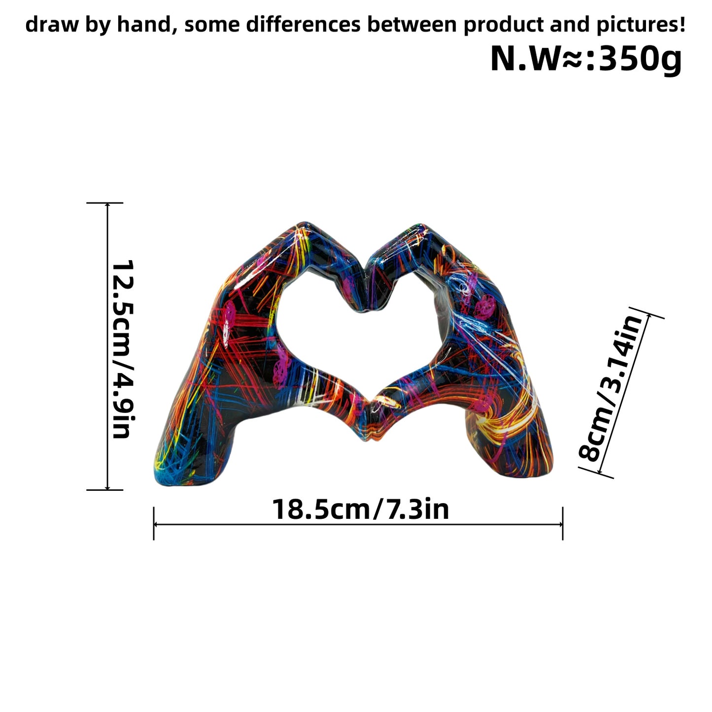 Stylische Hand-Skulpturen mit buntem Design Brehn