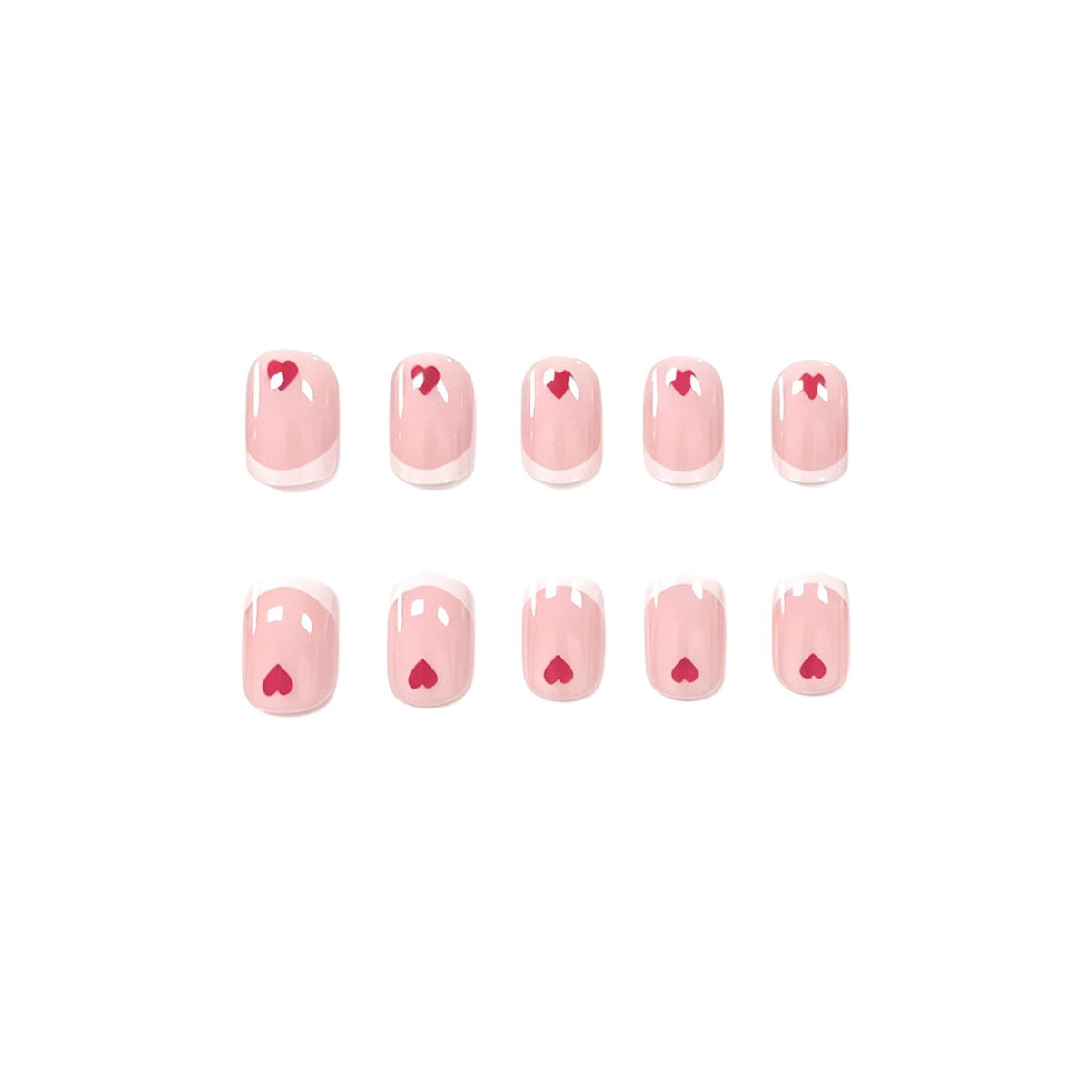 Love-Embellished French Tip Nail Design Brehn