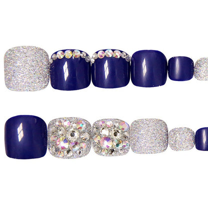 Glitzernde mit Strass akzentuierte Press-On Zehennägel Brehn