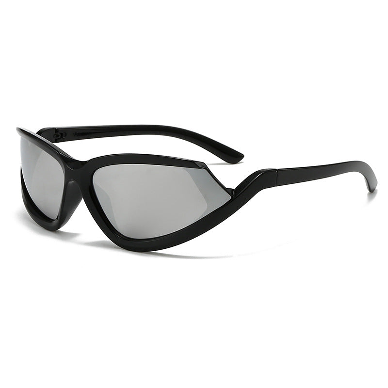 Damen futuristische Sonnenbrille mit aerodynamischem Design Brehn