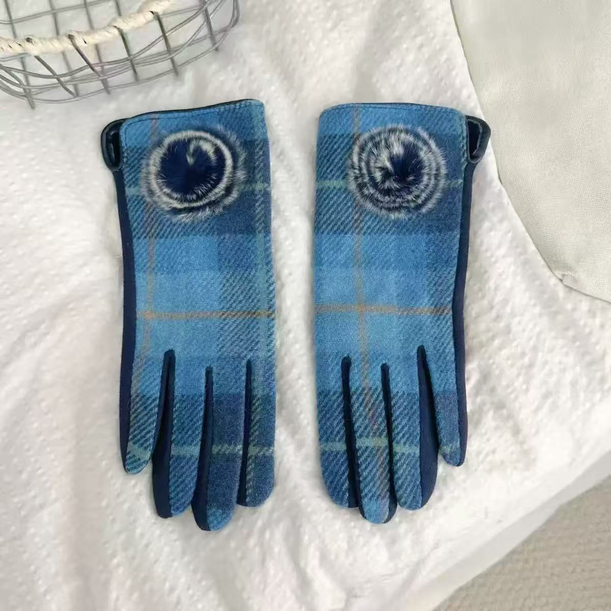 Winter Karomuster Touchscreen Handschuhe Brehn