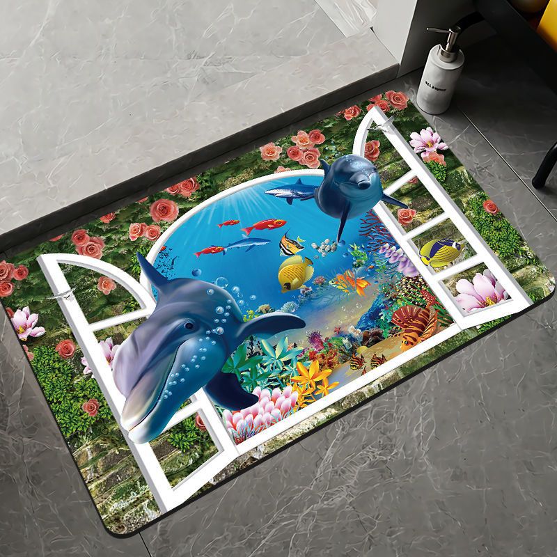 Elegante Blumenmuster Badezimmermatte Brehn