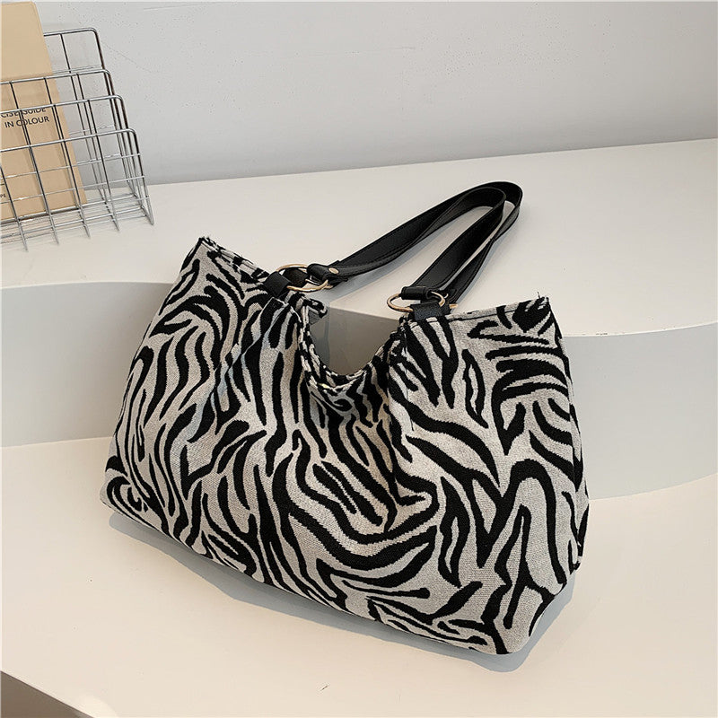 Stylische Zebra-Print-Canvas-Shopper-Tasche Brehn