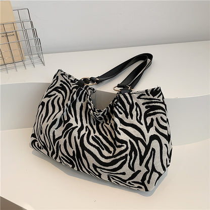 Stylische Zebra-Print-Canvas-Shopper-Tasche Brehn