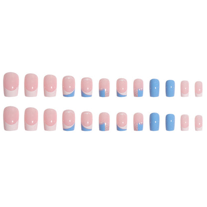 Künstlerisches Press-On-Nagelset mit Herz- und Glitzerdesign Brehn
