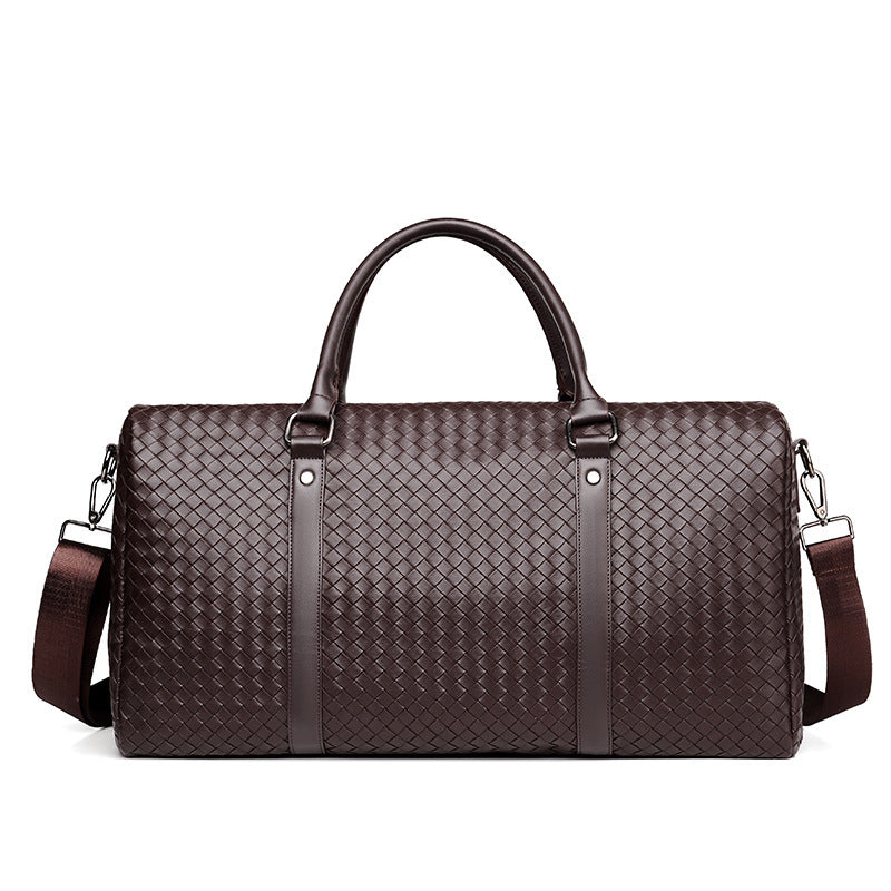 Woven Leather Weekend Duffle Brehn
