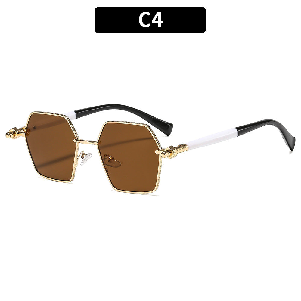 Luxus hexagonale Rahmen Sonnenbrille