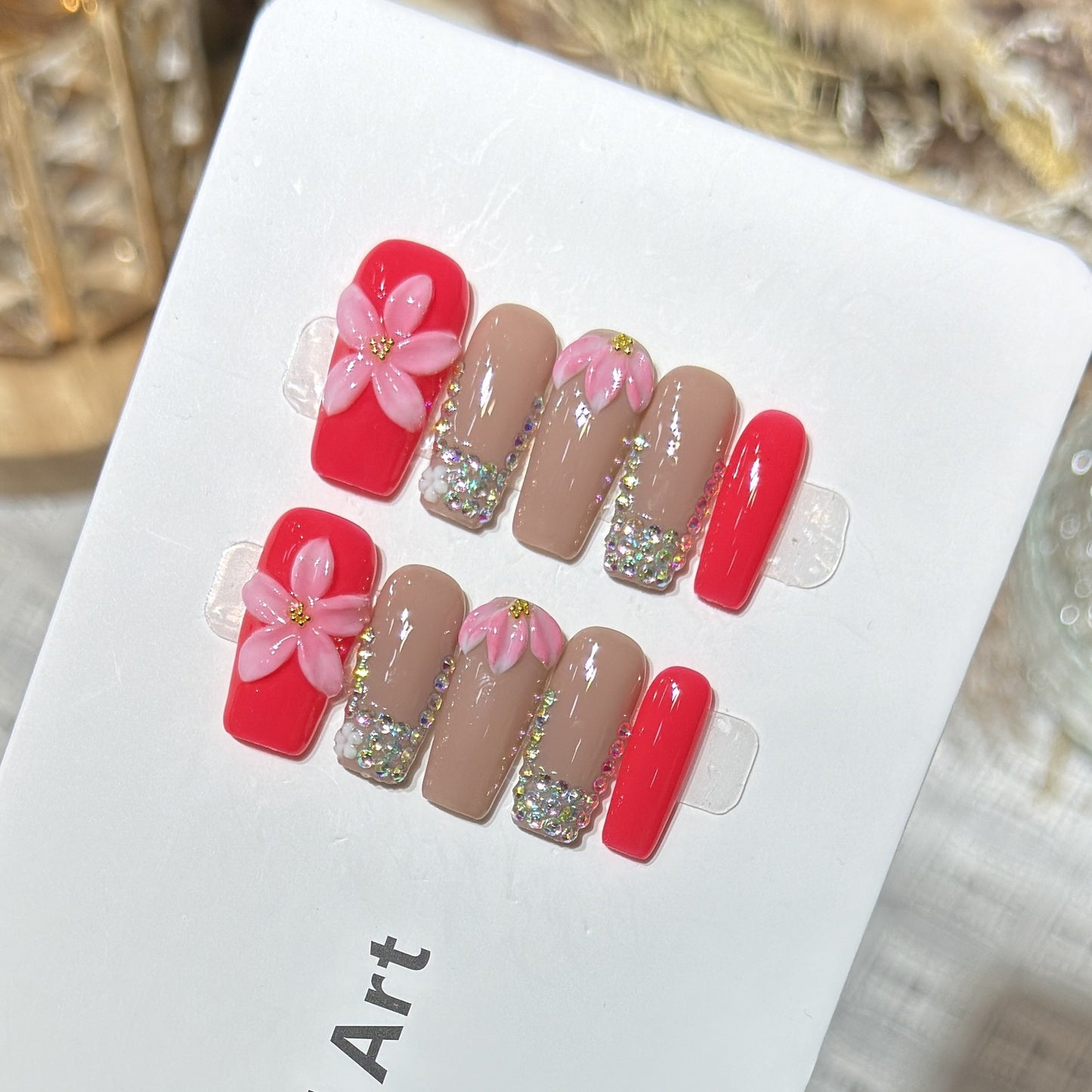 Dekoratives Floral Press-On Nagelkunstset Brehn 1788224002