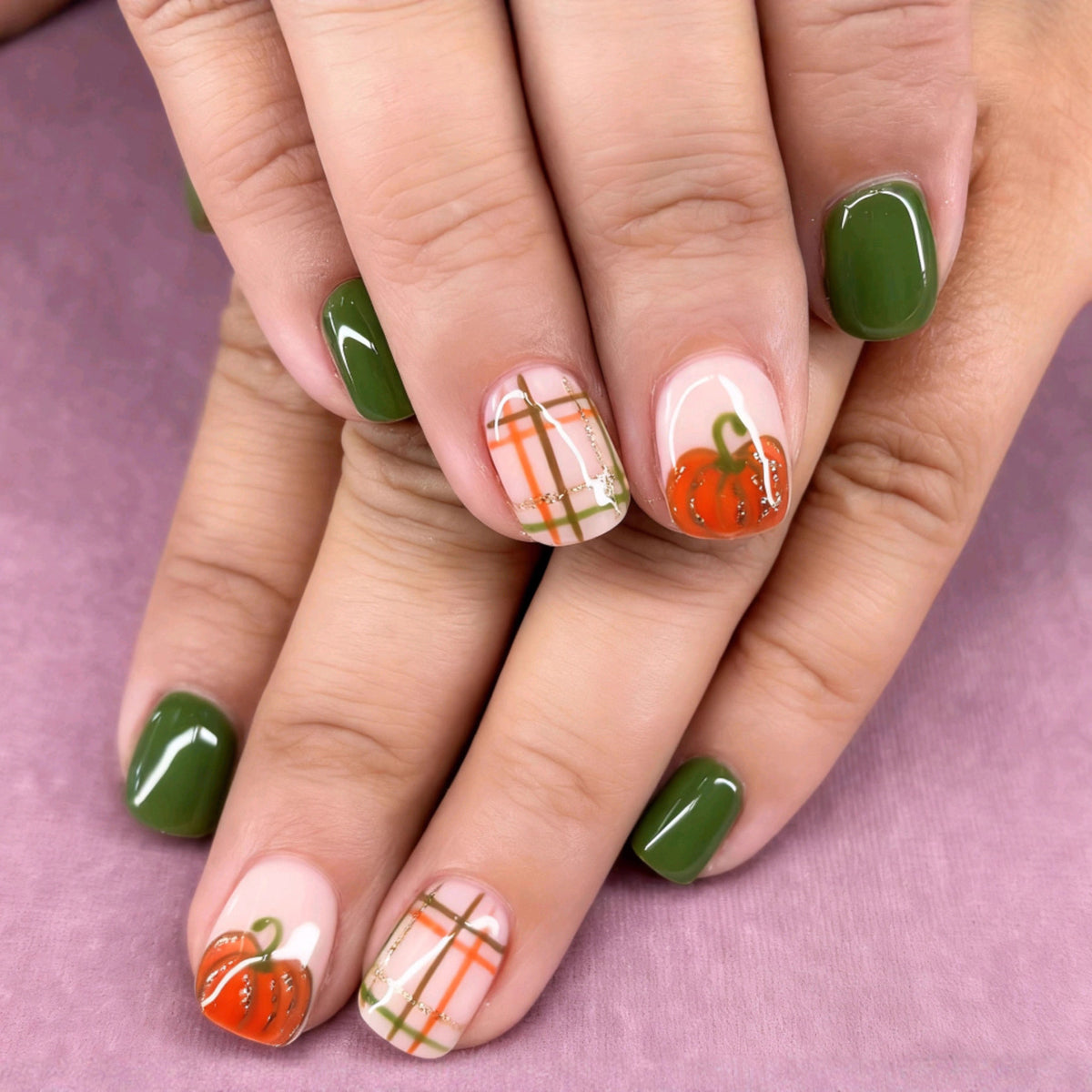 Saisonales Kürbis Nagelkunst Set
