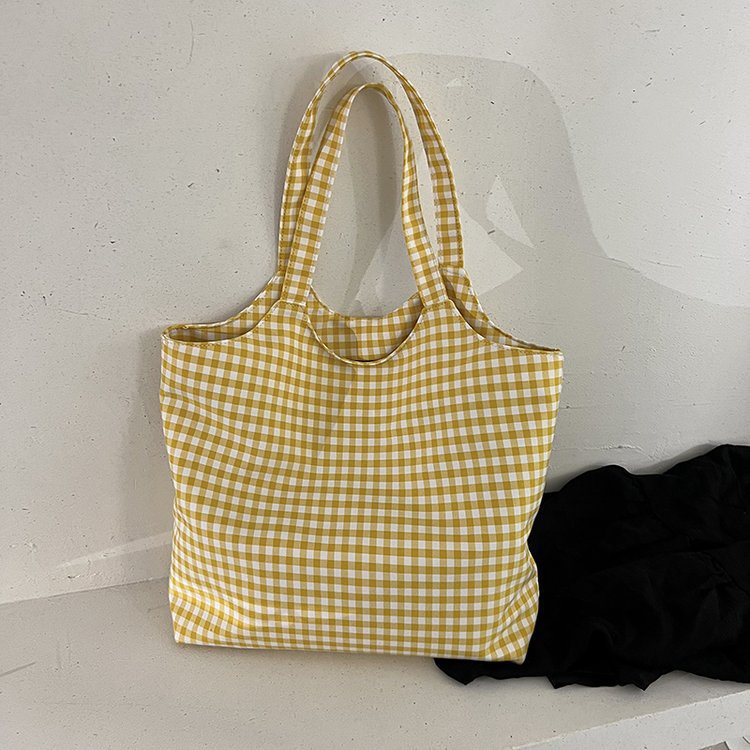 Kariertes Gingham Tragetasche