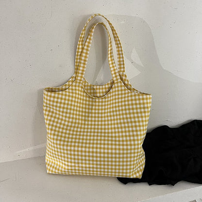 Kariertes Gingham Tragetasche