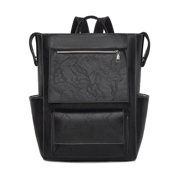 Multi-Taschen Echtes Leder Rucksack Brehn