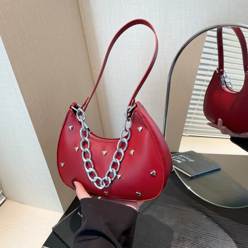 Chic Herz-Verzierte Schultertasche Brehn