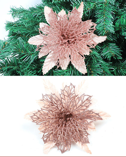 Glitzerndes Feiertags-Blumenakzent-Ornament Brehn