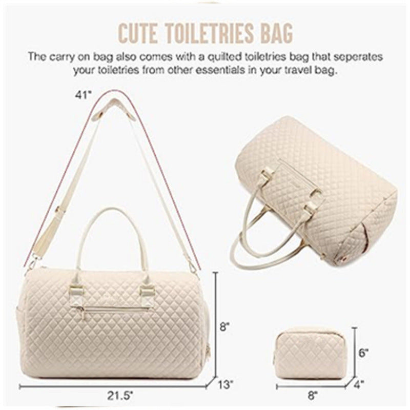 Quilted Weekender Duffle Bag Brehn