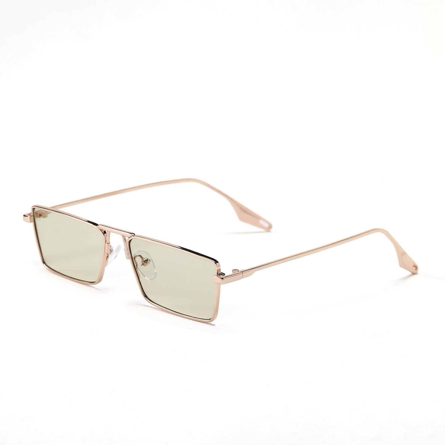 Damen elegante quadratische Sonnenbrille mit schmalem Metallrahmen und UV-Schutz Brehn