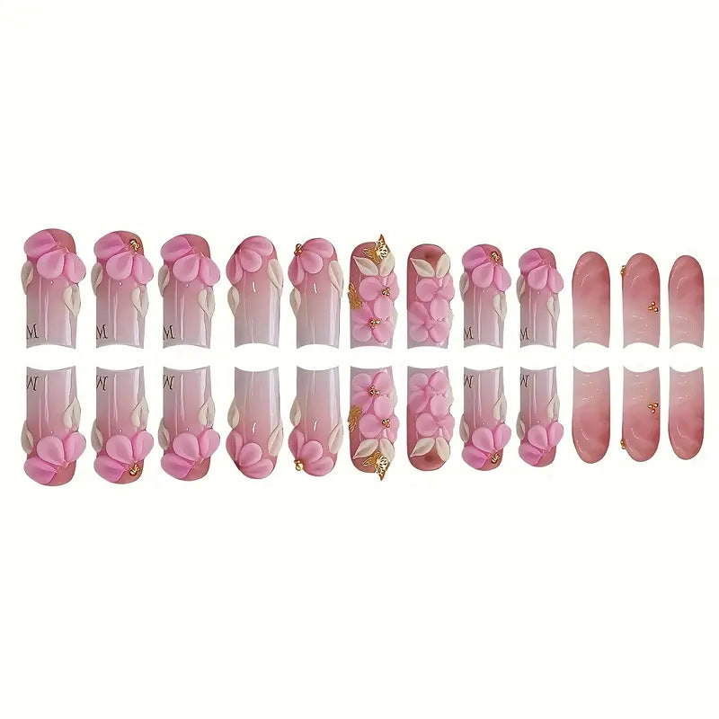 Floral-Accent Press-On Nail Art Brehn