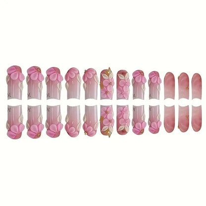 Floral-Accent Press-On Nail Art Brehn