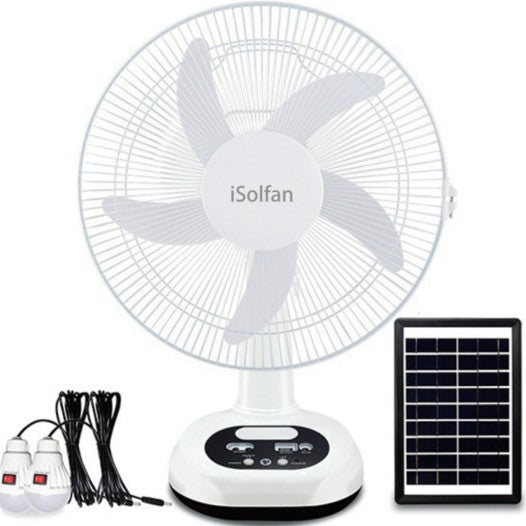 Damen Solarbetriebener Ventilator mit USB-Ladefunktion und LED-Anzeige Brehn