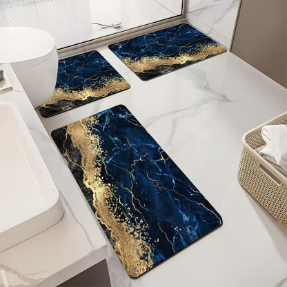 Luxuriöses Marmor-Design Badematten-Set Brehn