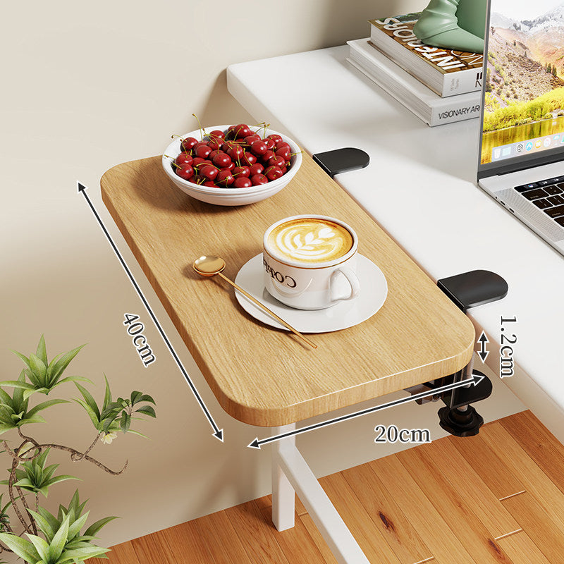 Clamp-On Erweiterbarer Schreibtisch-Seitentischregal mit breiter glatter Oberfläche und schlanker verstellbarer Klammer