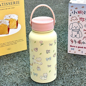 Damen Isoliertrinkflasche mit lustigem Katzenmotiv Brehn