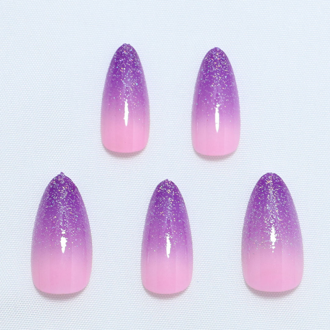 Gradient Glitter Ombre Press-On Nail Set Brehn