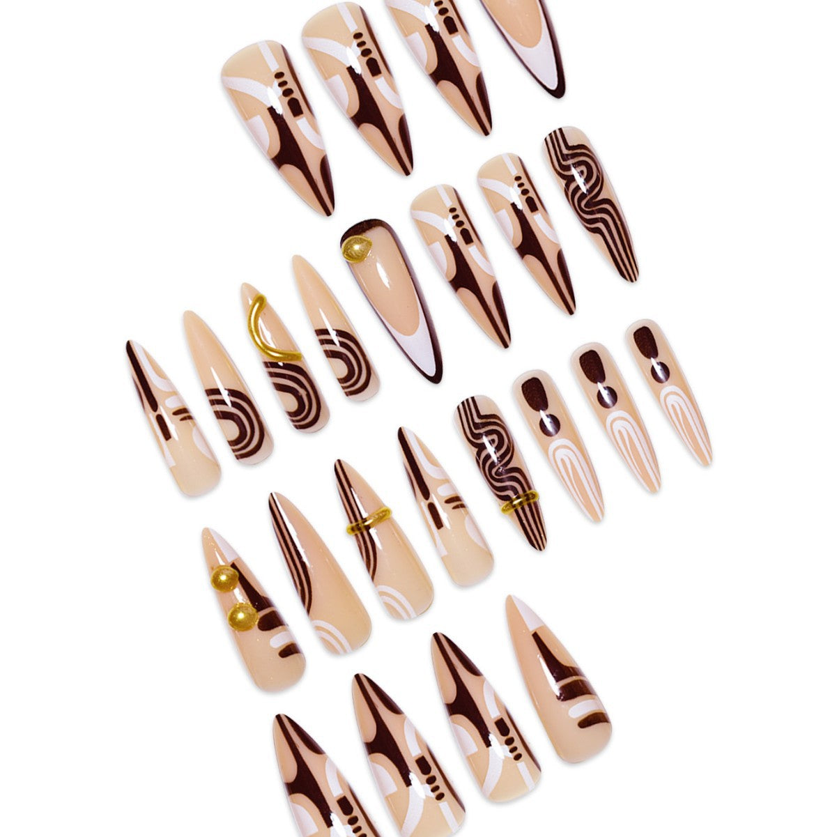 Dekorative Stiletto Press-On Nagelkunst Erweiterungen Brehn